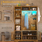 CSZZD Hall Tree with Bench and Shoe Storage, Farmhouse Entryway Bench with Coat - Image 2