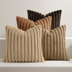 MIULEE Fall Faux Fur Plush Decorative Throw Pillow Covers 18x18, Dark Brown | by MIULEE