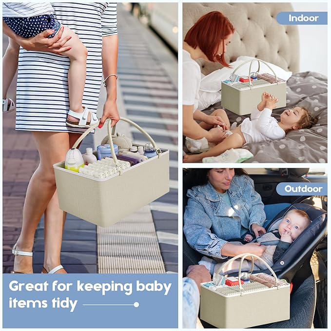 Cidaziya 2In1 Baby Diaper Caddy Organizers and Storage, 3 Tier Rolling Cart - Image 5