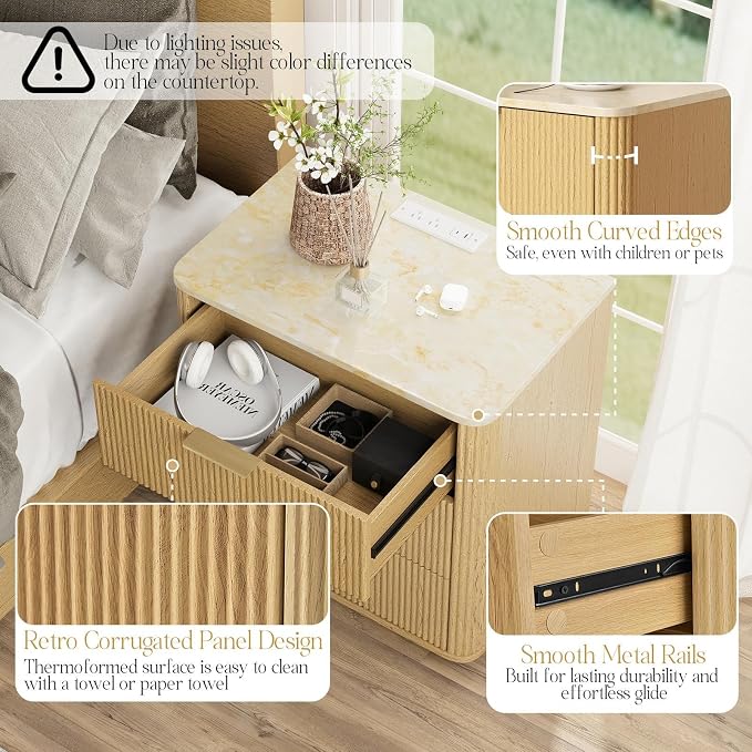 Fluted Nightstand Set of 2 - Image 5