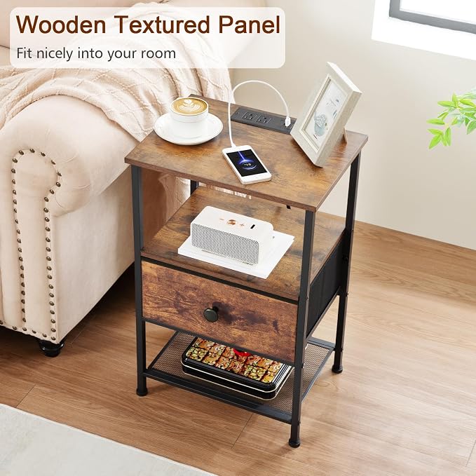 LOAKEKEL Night Stand Set 2, Nightstand - Image 8