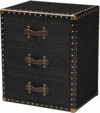Baxton Studio Mallison Vintage Black Canvas 3-Drawer End Table by BaxtonStudio