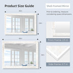 Tanmicoshomy White Shell Framed Rectangular Mirrors - Image 3