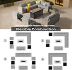 ovios 13 Pieces Patio Furniture Set, Outdoor Wicker Sectional Sofa - Image 2
