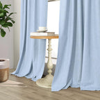 Pitalk Light Blue Curtains for Bedroom 63 Inch Length 2 Panels Linen Blackout - Image 8