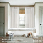 Short Beige White Linen Pinch Pleated Semi Sheer Curtains 63 Inch Long 50W | - Image 7