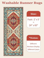 SERISSA 2x5 Washable Non Slip Boho Runner Rug - Image 6