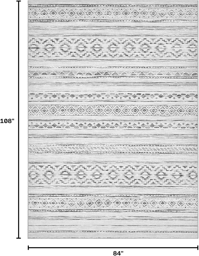 cotiled Boho 7x9 Area Rug for Living Room: Large Moroccan Washable Rug | Solve - Image 2