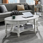 Solid Wood Oval Coffee Table - Image 8