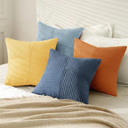 MIULEE Summer Yellow Blue Decorative Throw Pillow Covers 18x18 Inch Set of 4 - Image 4