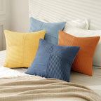 MIULEE Summer Yellow Blue Decorative Throw Pillow Covers 20x20 Inch Set of 4 - Image 4