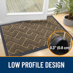 OLANLY Front Door Mat Outside 29.5x17, All-Season Absorbent Rubber Doormat | - Image 4