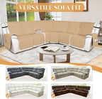 HDCAXKJ 100% Waterproof Reclining Sectional Couch Covers L Shape Recliner Sofa - Image 6