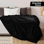Utopia Bedding Ultra Soft Fleece Bed Blanket King Size Black | Microfiber Plush - Image 2