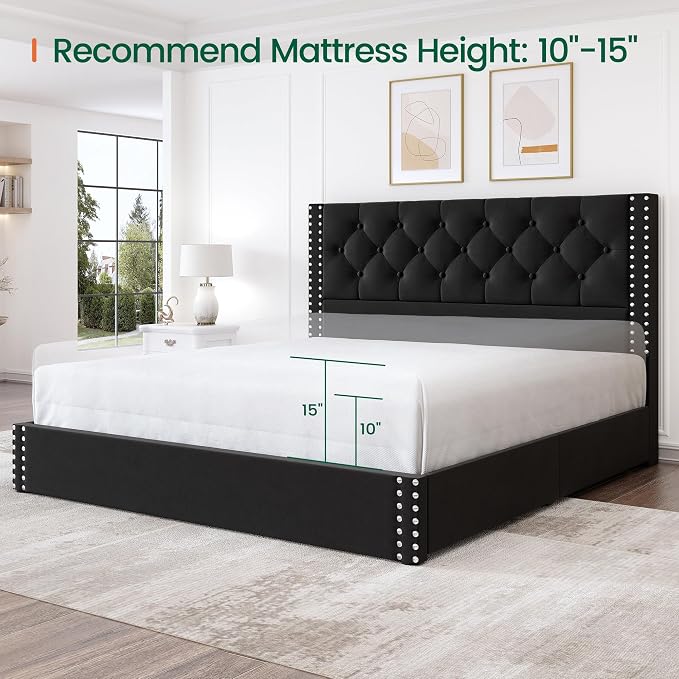LARMACE Queen Size Platform Bed Frame - Image 8
