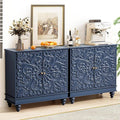 weselon Accent Cabinet Set of 2, Luxury Carving Board Buffet Cabinet by WelcometoFurnitureSalon