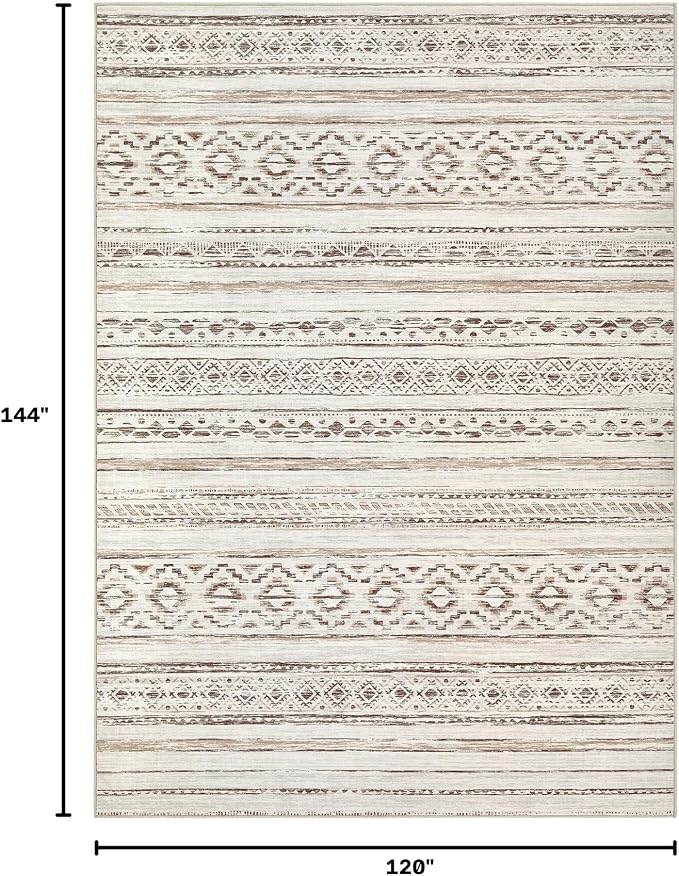 cotiled Boho 10x12 Area Rug for Living Room: Large Moroccan Washable Rug | - Image 2
