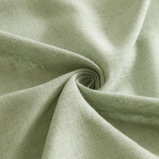 MIULEE Sage Green Linen Curtains 52x72 Inch Length - Image 8