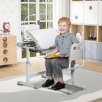 Rengue Kids Desk and Chair Set, Height Adjustable Children School Functional - Image 2