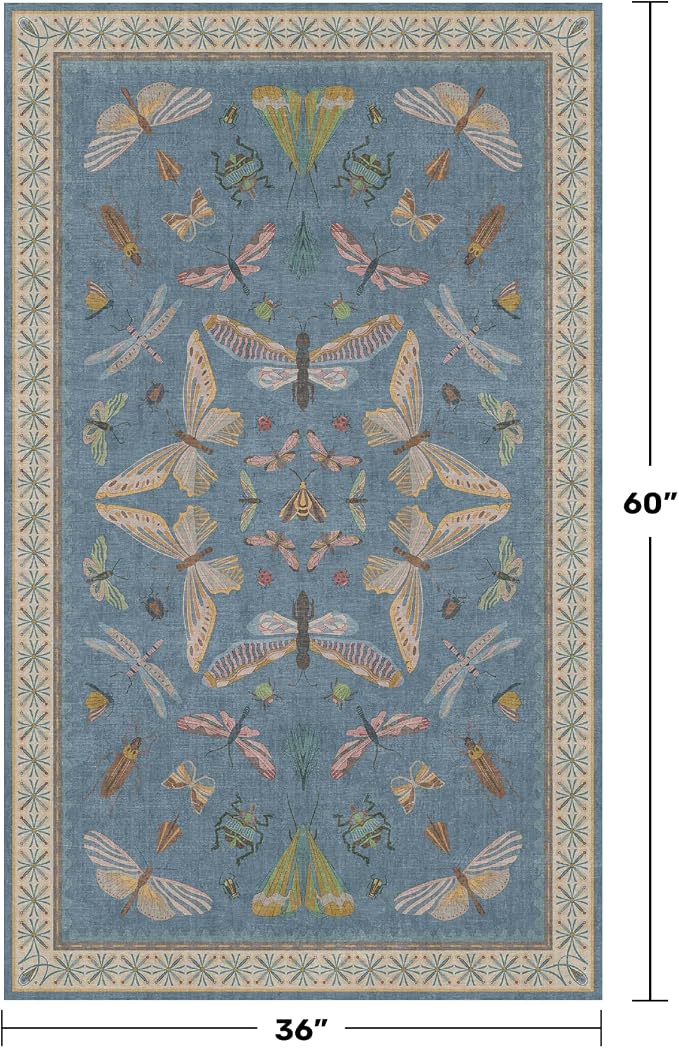 Insect 3x5 Washable Stain Resistant Rugs - Image 2