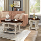 3-Piece Traditional Solid Wood Table Set, Vintage Table Set of 3 Includes 1 - Image 6