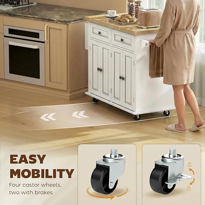 HOMCOM Kitchen Island Cart - Image 6