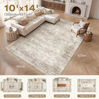 cotiled Boho 10x14 Area Rug for Living Room: Large Moroccan Washable Rug | - Image 6