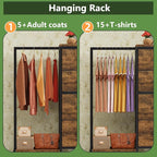 HIGDBFE Dresser with Hanging Rack, 4 Drawers Small Closet - Image 5