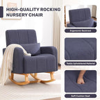 HCHAIRH Rocking Chair with Ottoman, Upholstered Glider Rocker with High - Image 5