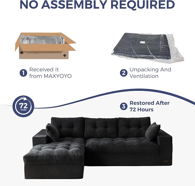 MAXYOYO 104" L Shaped Modular Sectional Sofa - Image 8