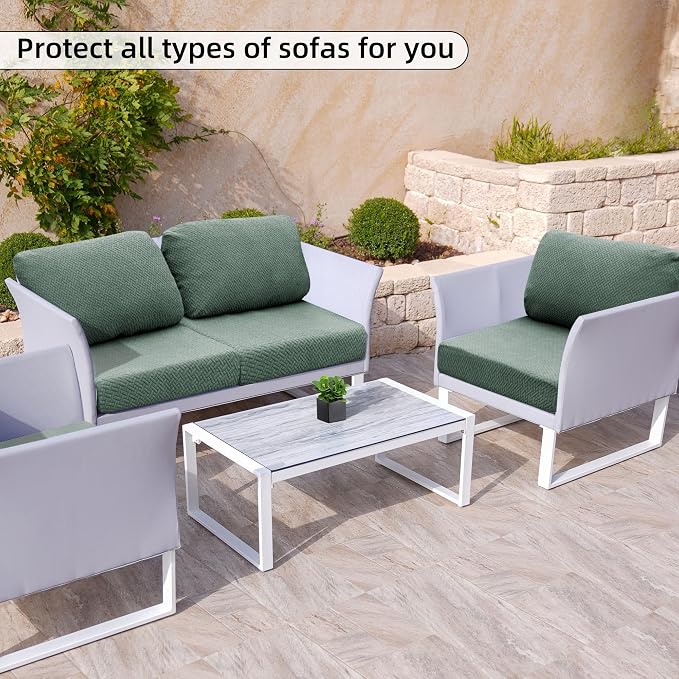 8PCS Patio Cushion Covers.Patio Furniture Couch SeatSlipcovers | Washable - Image 4