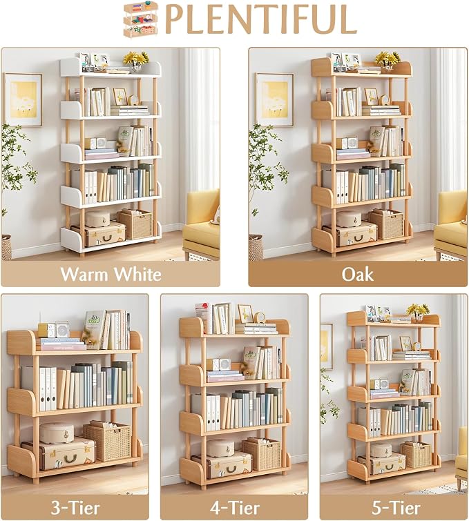 OSCHF 5-Tier Wooden Open Bookcase - Image 3