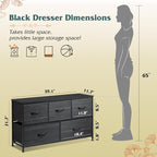WLIVE Dresser for Bedroom with 5 Drawers, Wide Chest of Drawers, Fabric Dresser - Image 3
