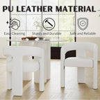 RIVOVA Modern Barrel Dining Chairs Set of 8, PU Leather Upholstered Accent Side - Image 3