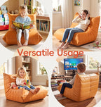 Hobestluk Small Bean Bag Chair Waterproof Leather Beanbag Lazy Floor Sofa Bean - Image 5