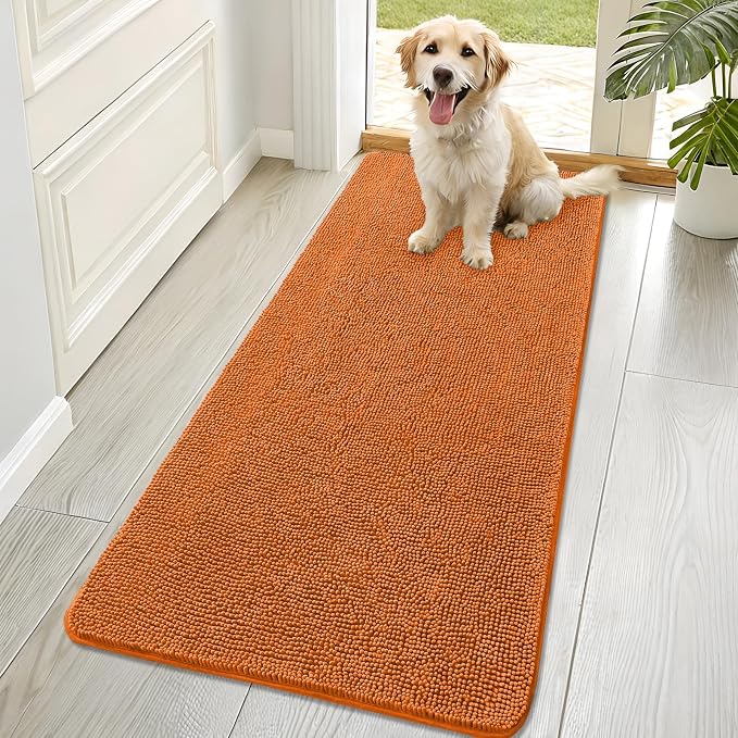 OLANLY Dog Door Mat for Muddy Paws 70x32, Super Absorbent Chenille Mud Mat | by OLANLY