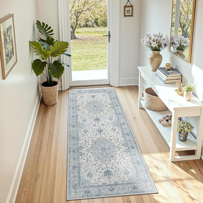 RELEANY Washable Area Rug, Small 2'x4', Water Repellent, Pet Friendly, Vintage by RELEANY