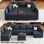 Belffin Large Modular Sectional Sofa Sleeper Couch - Image 5