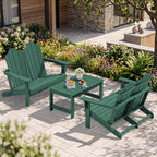 SERWALL 3 Pieces Patio Adirondack Bench Set, 2 Folding Adirondack Bench & 1 by SERWALL