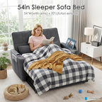 54'' Sleeper Sofa Bed, Convertible Pull Out Couch Futon - Image 3