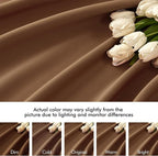 MIULEE Cappuccino Brown Back Tab Blackout Curtains 52"x96" Long 2 Panel Set | - Image 8