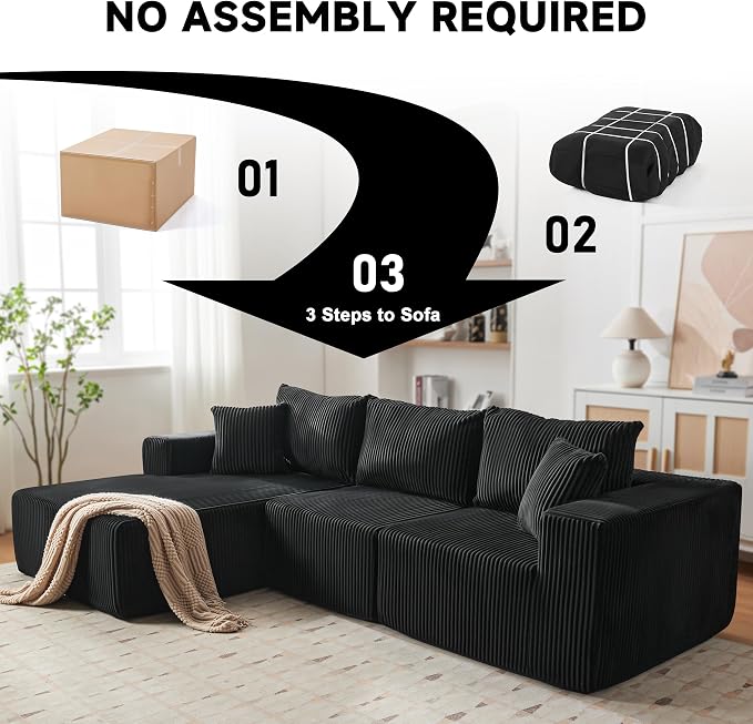 108” Modular Sectional Sofa, Cloud Sectional Couch - Image 7