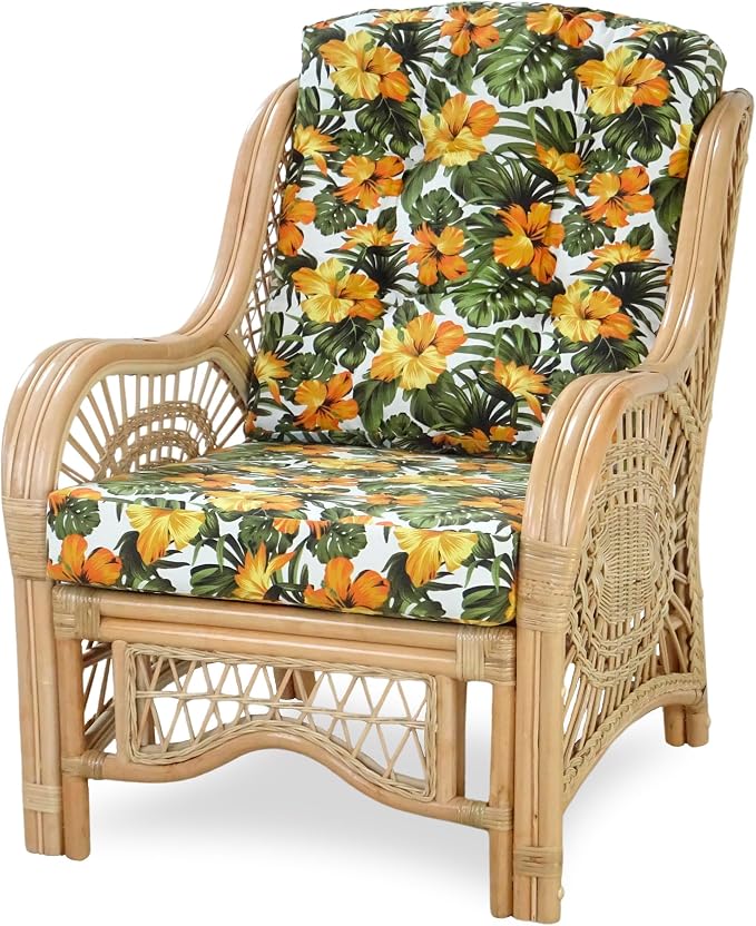 Malibu Lounge Living Accent Armchair Natural Rattan Wicker Handmade Design - Image 4