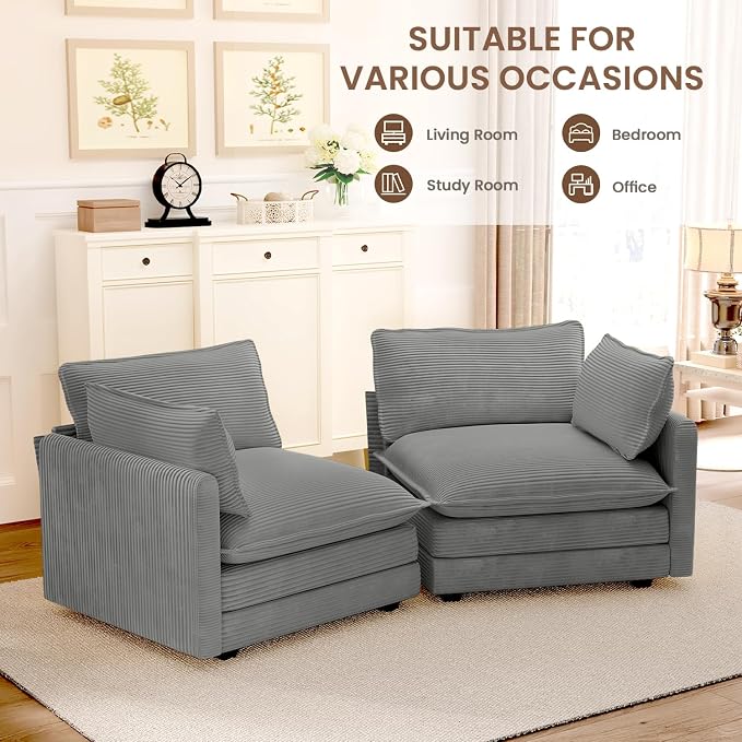 ROWHY 78'' Sectional 2 Seat Cloud Loveseat - Image 6