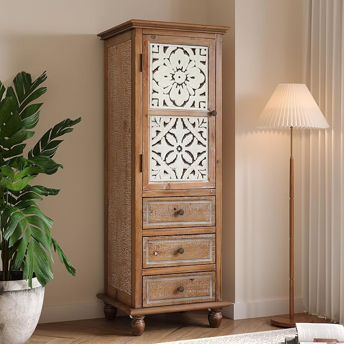 LKTART Solid Wood Accent Storage Cabinet - Image 8