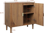 Modern Sideboard Storage Cabinet: Geometric Pattern Wooden Buffet - Image 2