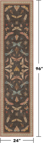 Brown Vintage Hallway Runner Rug 2x8, Washable Non Slip Carpet - Image 2