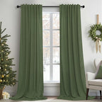 Pitalk Olive Green Curtains 90 Inch Length by Pitalk