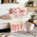 OBSEDE Cute Pink Bow Decorative Throw Pillow Covers 18 × 18 in, Couch Cushion - Image 9