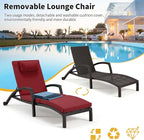 HOMREST Chaise Lounge Chairs Set of 2, PE Rattan Wicker Patio Lounge Chair - Image 8